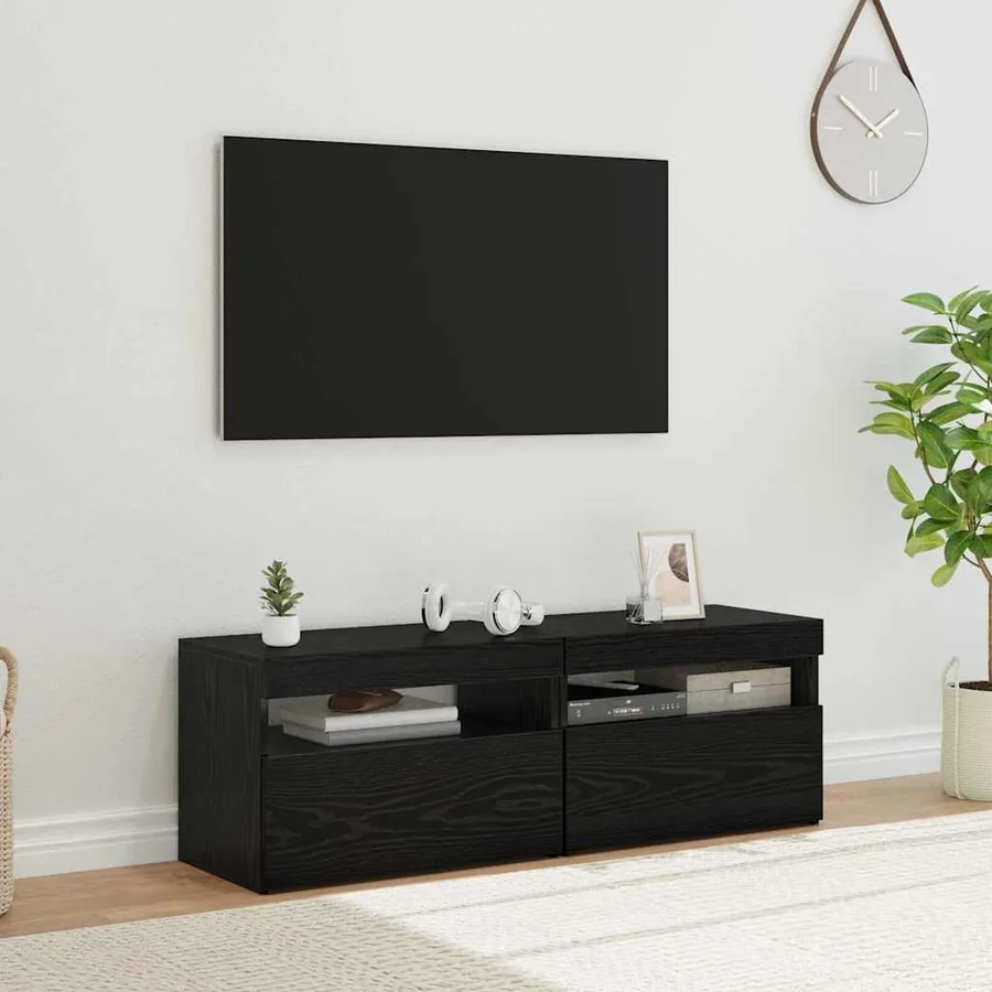 Meuble TV 2 pcs Chêne noir 60 x 35 x 40 cm Bois d'ingénierie