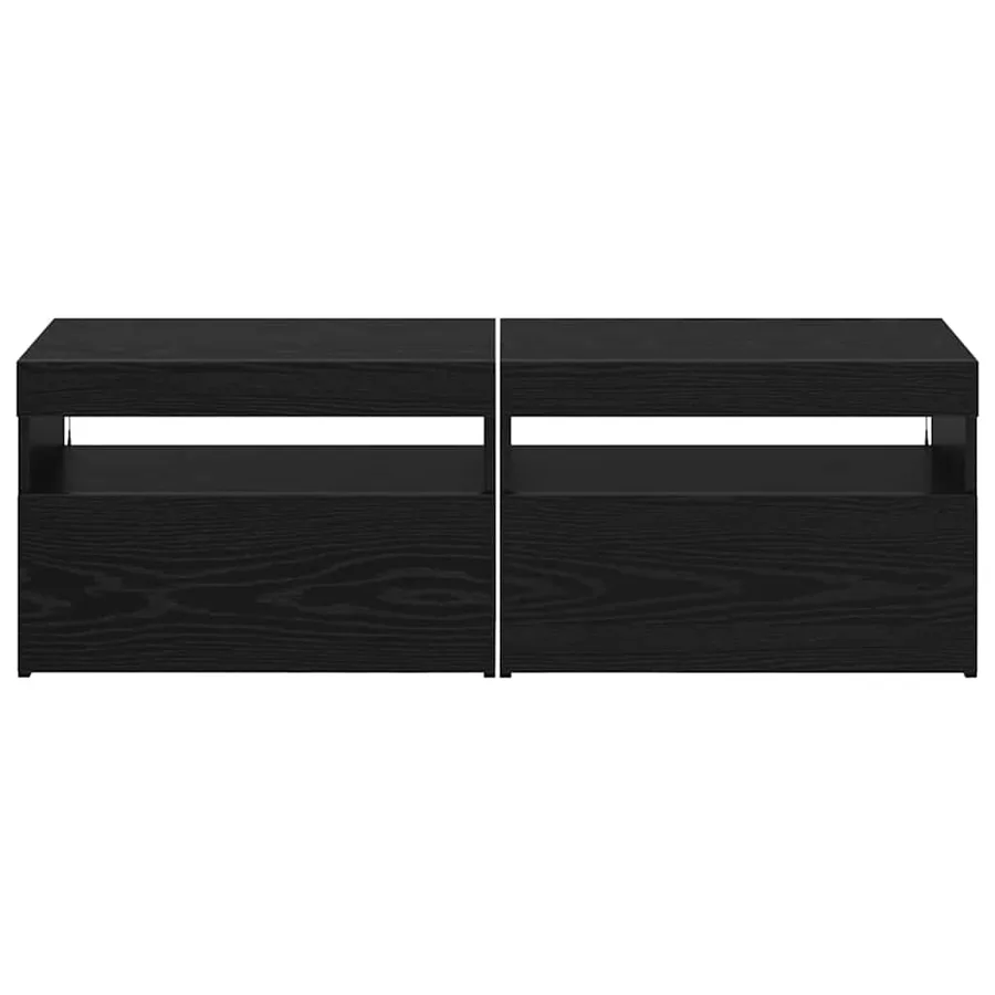 Meuble TV 2 pcs Chêne noir 60 x 35 x 40 cm Bois d'ingénierie - 10
