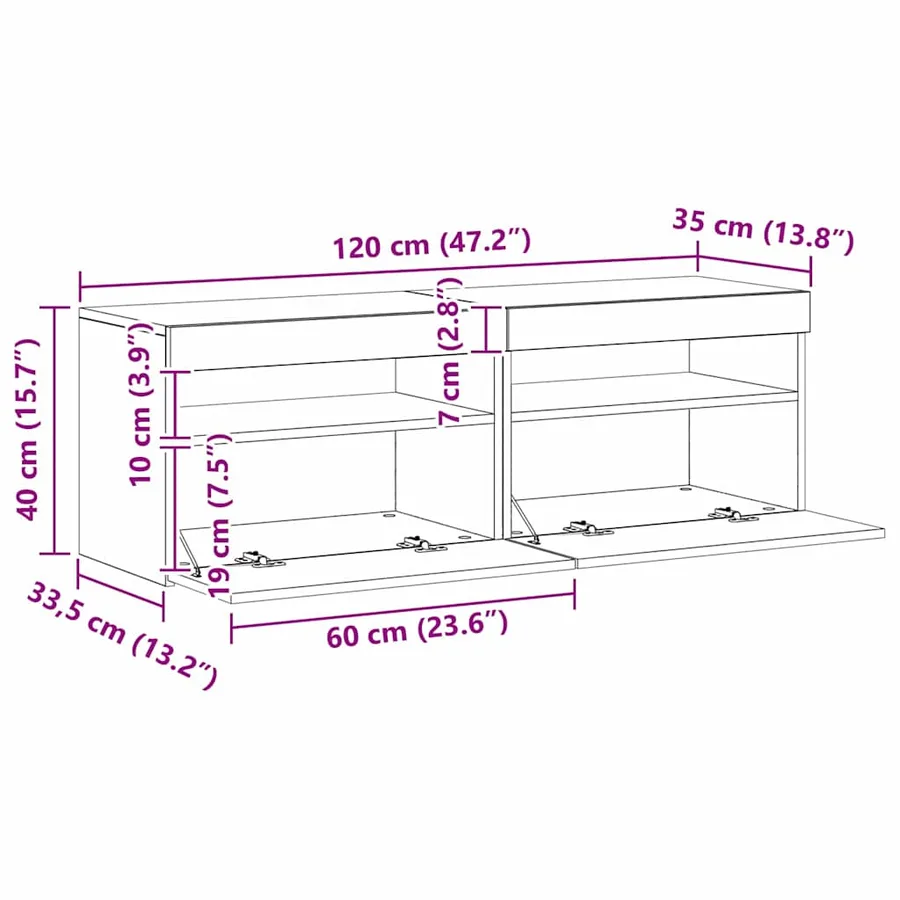 Meuble TV 2 pcs Chêne noir 60 x 35 x 40 cm Bois d'ingénierie - 18
