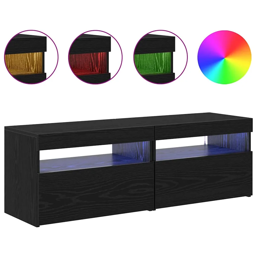 Meuble TV 2 pcs Chêne noir 60 x 35 x 40 cm Bois d'ingénierie - 4