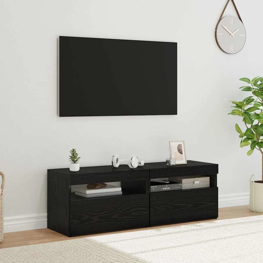 Meuble TV 2 pcs Chêne noir 60 x 35 x 40 cm Bois d'ingénierie - 6