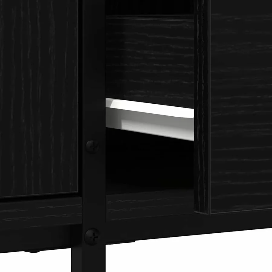 Meuble TV Chêne noir 200 x 25 x 44 cm Bois d'ingénierie - 10