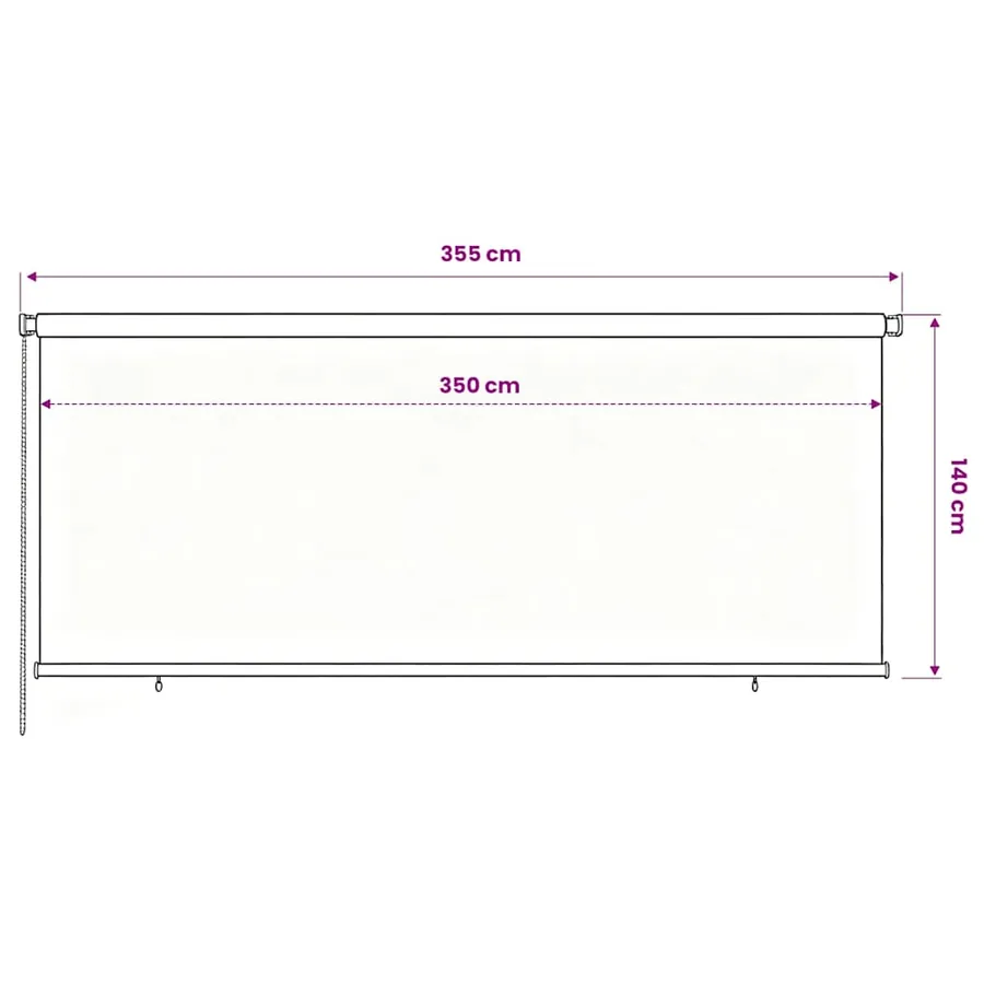 Store roulant d'extérieur 355 (l) x 140 (H) cm noir - 6