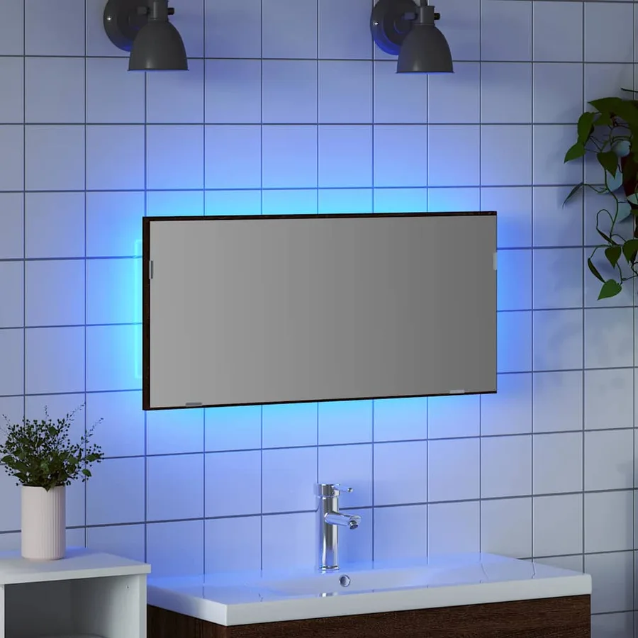 Miroir Chêne marron 80 x 37 cm Verre et Bois Ingénierie - 4