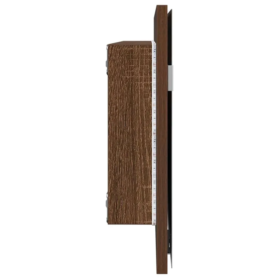 Miroir Chêne marron 80 x 37 cm Verre et Bois Ingénierie - 6