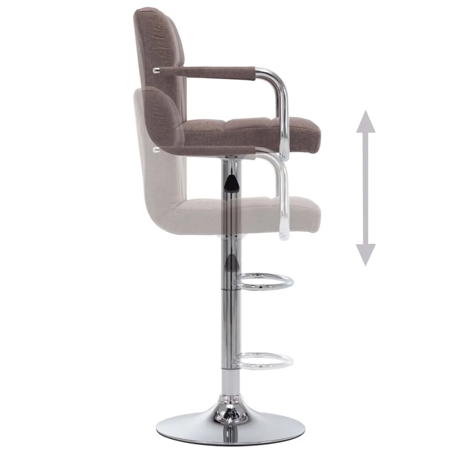 Tabouret de bar Taupe Tissu - 5