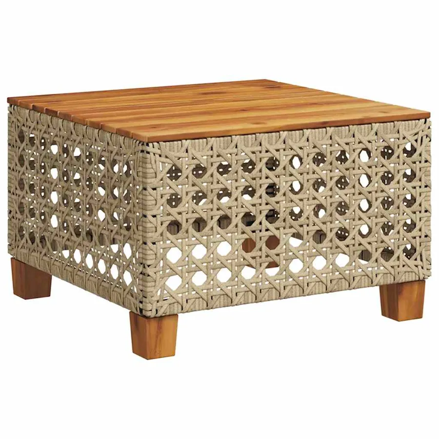 Salon de jardin avec coussins 10 pcs beige résine tressée - 5