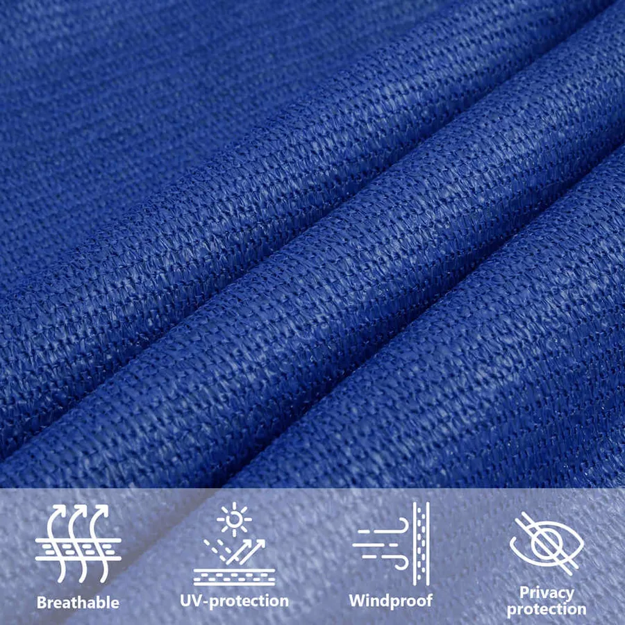 Voile d'ombrage 160 g/m² carré bleu 3,6x3,6 m PEHD - 11