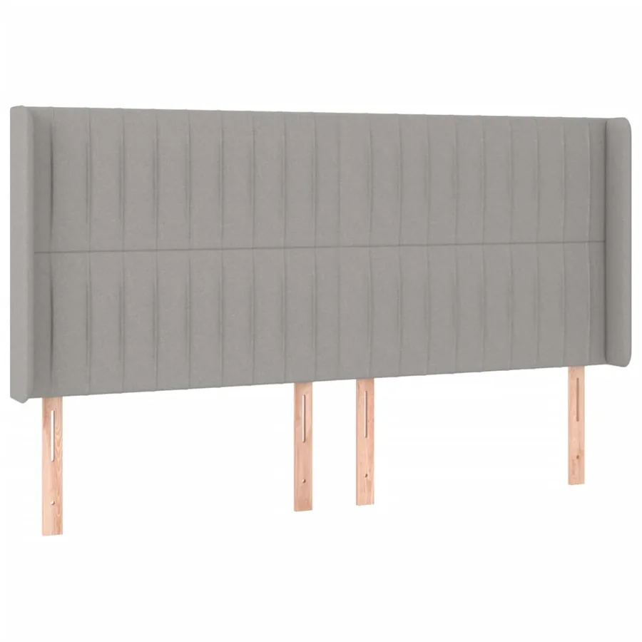 Tête de lit à LED Gris clair 163x16x118/128 cm Tissu - 3