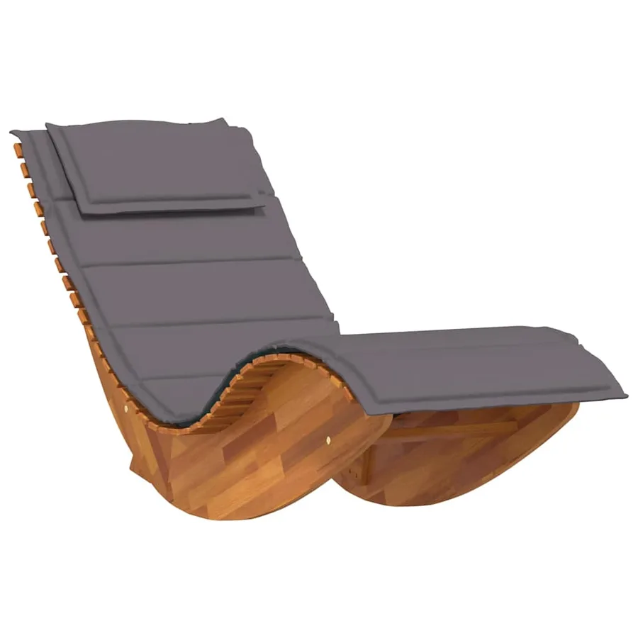 Transat avec coussin 2 pcs Marron Bois d'Acacia Massif - 4