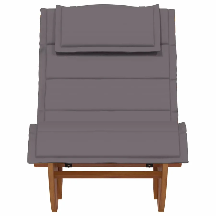Transat avec coussin 2 pcs Marron Bois d'Acacia Massif - 5