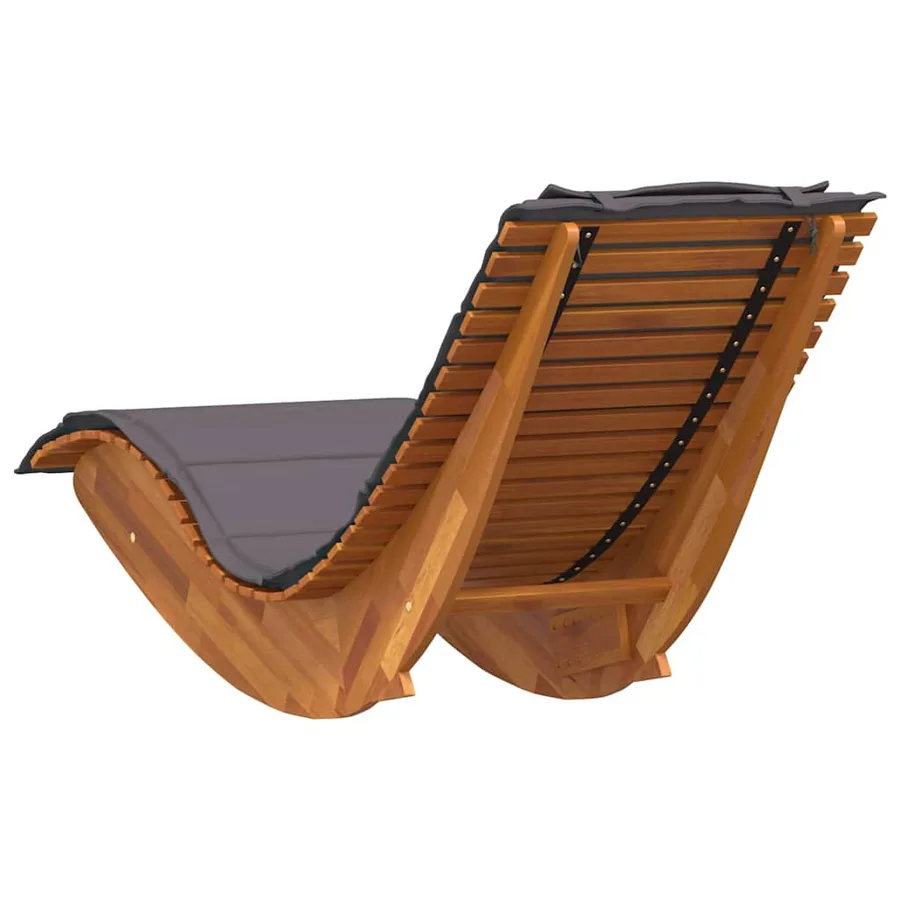 Transat avec coussin 2 pcs Marron Bois d'Acacia Massif - 7