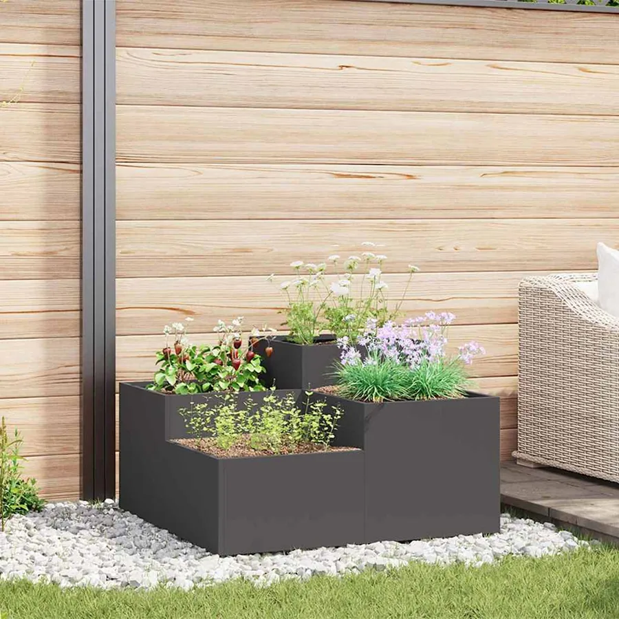 Cache-pot de jardin Noir 100 x 100 x 48 cm Acier