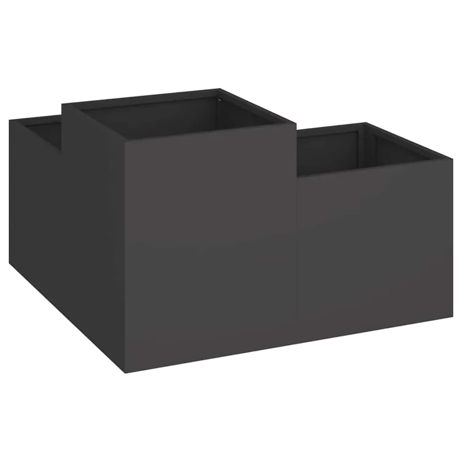 Cache-pot de jardin Noir 100 x 100 x 48 cm Acier - 5
