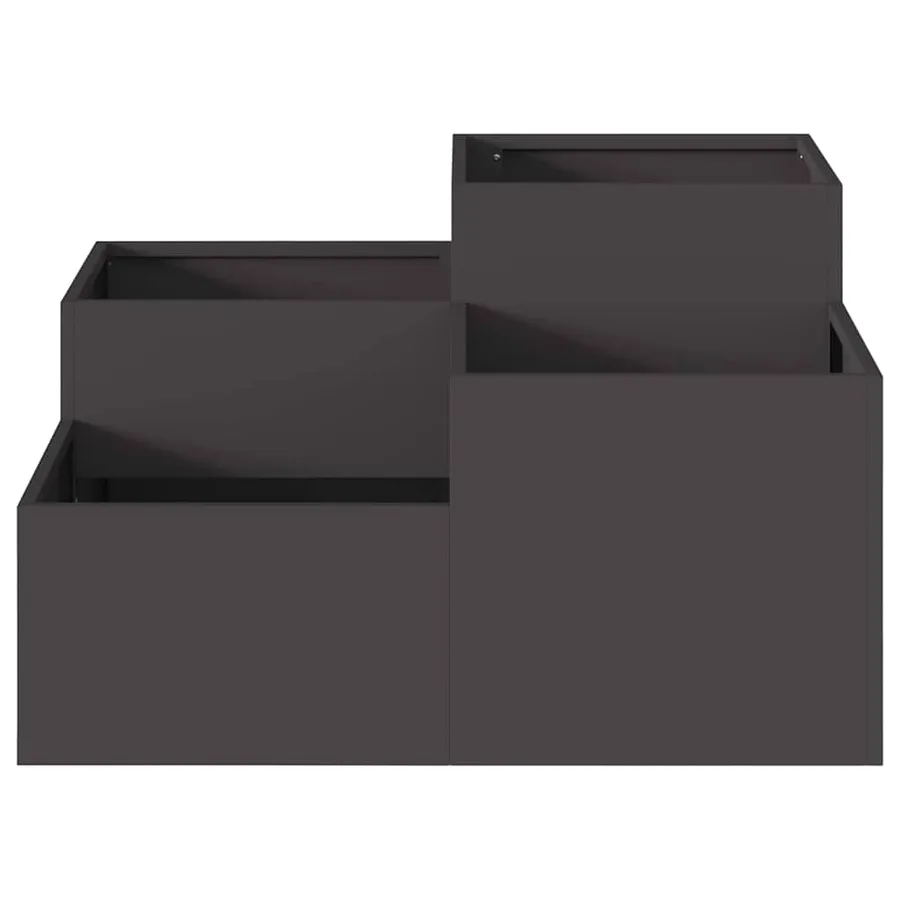 Cache-pot de jardin Noir 100 x 100 x 48 cm Acier - 6