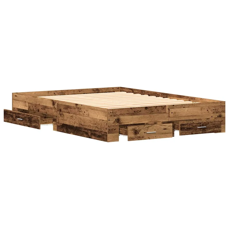 Cadre de lit Bois Ancien 135 x 190 cm Bois d'ingénierie - 4