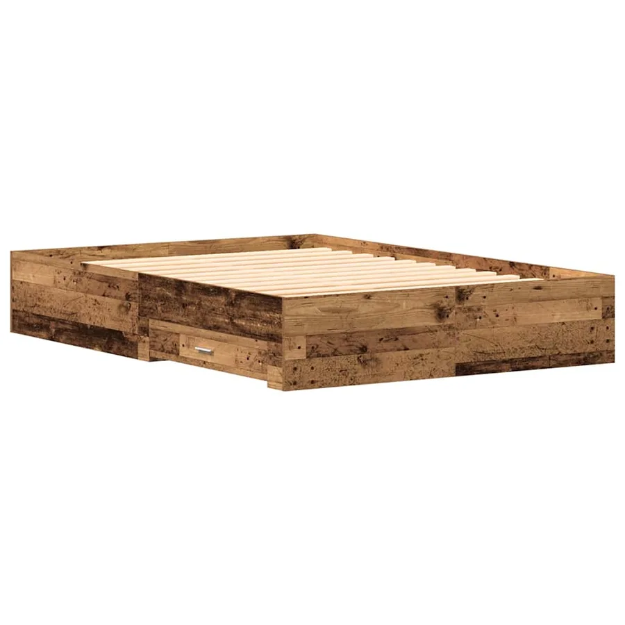 Cadre de lit Bois Ancien 135 x 190 cm Bois d'ingénierie - 7