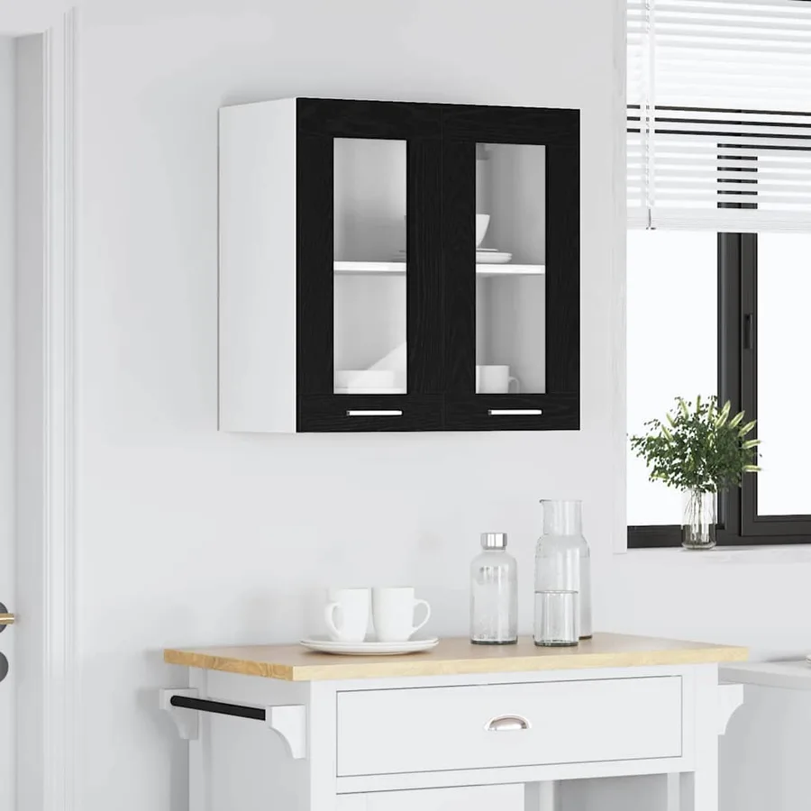 Armoire suspendue Chêne noir 60 x 31 x 60 cm Bois d'ingénierie - 4