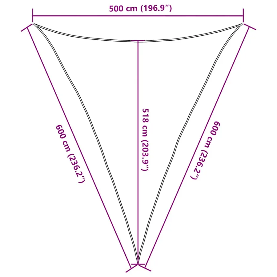 Voile d'ombrage 160 g/m² triangulaire bleu 5x6x6 m PEHD - 10