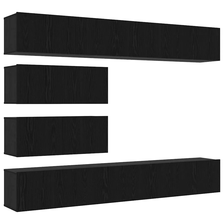 Ensemble meuble TV 6 pcs Chêne noir Bois d'ingénierie - 2