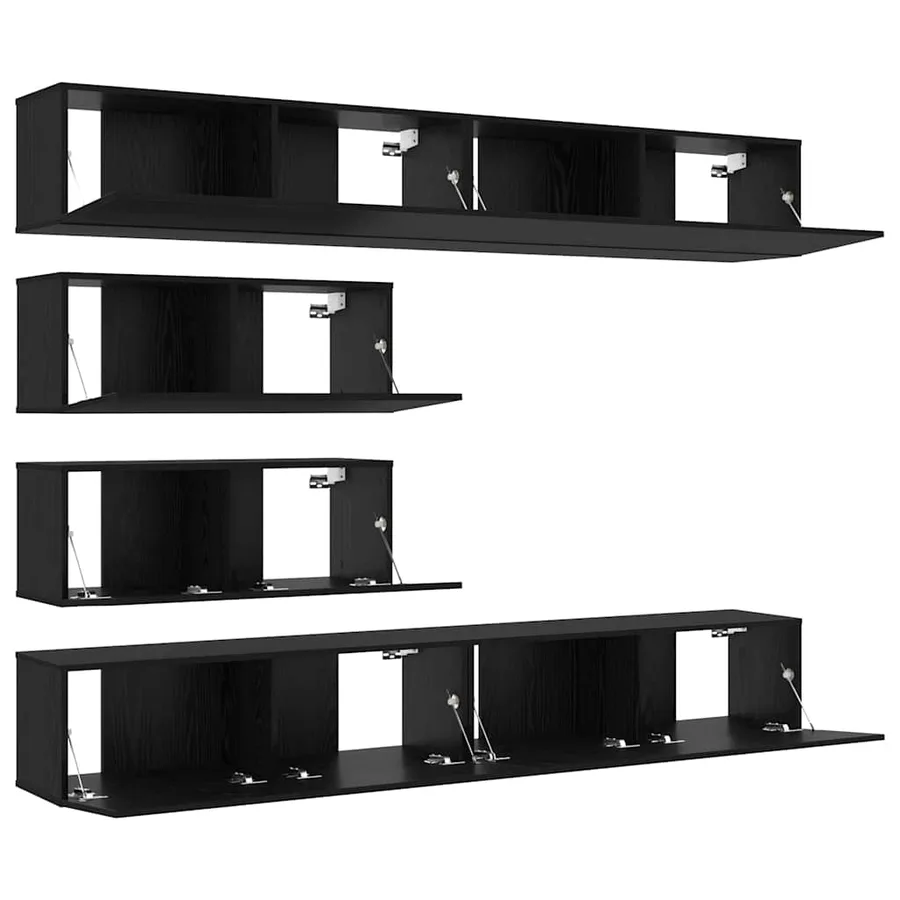 Ensemble meuble TV 6 pcs Chêne noir Bois d'ingénierie - 5