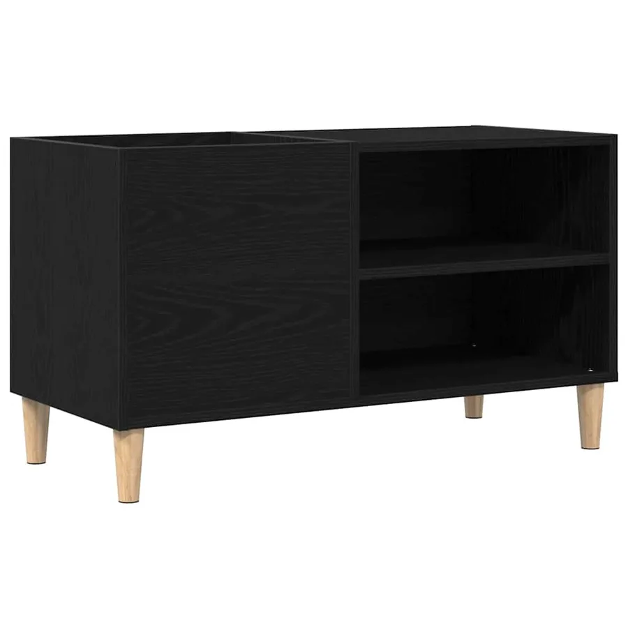 Meuble à vinyles Chêne noir 84,5 x 38 x 48 cm Bois d'ingénierie - 2