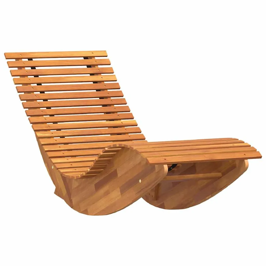 Transat 2 pcs Marron 154 x 60 x 74 cm Bois d'Acacia Massif - 4