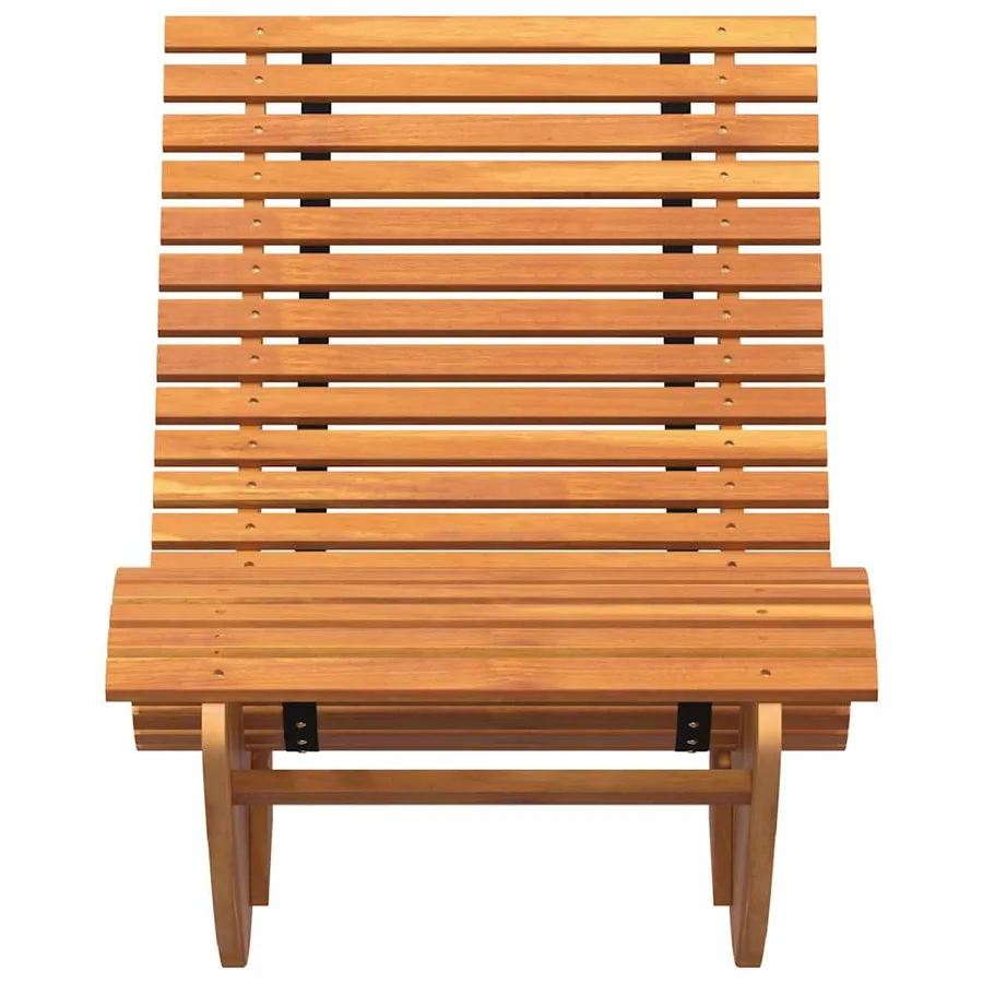 Transat 2 pcs Marron 154 x 60 x 74 cm Bois d'Acacia Massif - 5