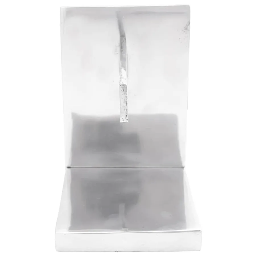 Serre-livres 2 pcs Argenté 11 x 14 x 17,5 cm Aluminium - 5