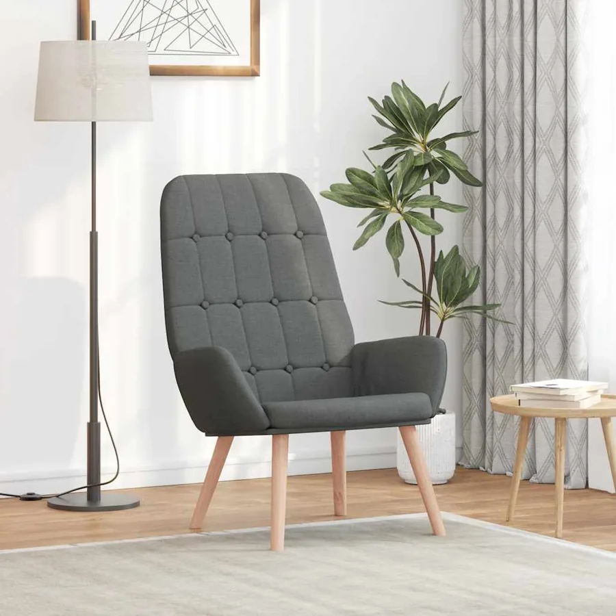 Fauteuil relaxant en tissu gris foncé