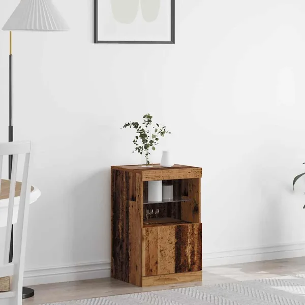 Buffet LED Bois ancien 41 x 37 x 67 cm Bois d'ingénierie