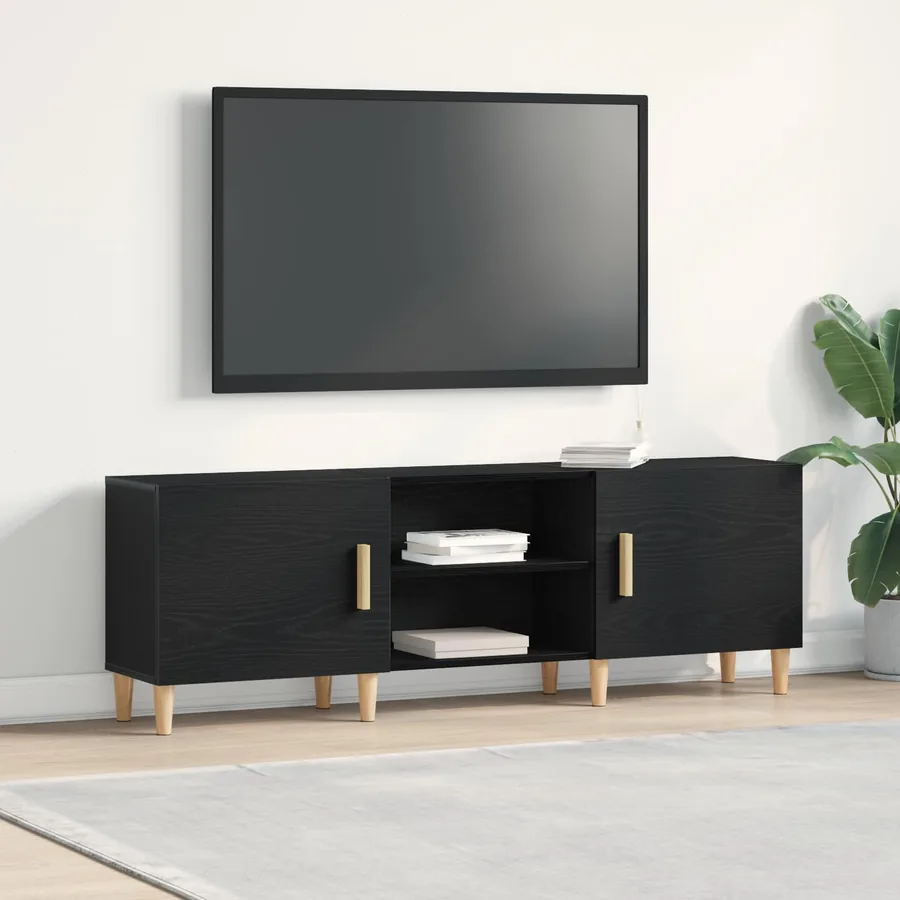Meuble TV Chêne noir 150 x 30 x 50 cm Bois d'ingénierie
