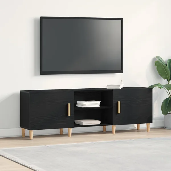 Meuble TV Chêne noir 150 x 30 x 50 cm Bois d'ingénierie