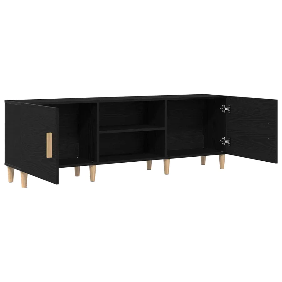 Meuble TV Chêne noir 150 x 30 x 50 cm Bois d'ingénierie - 5