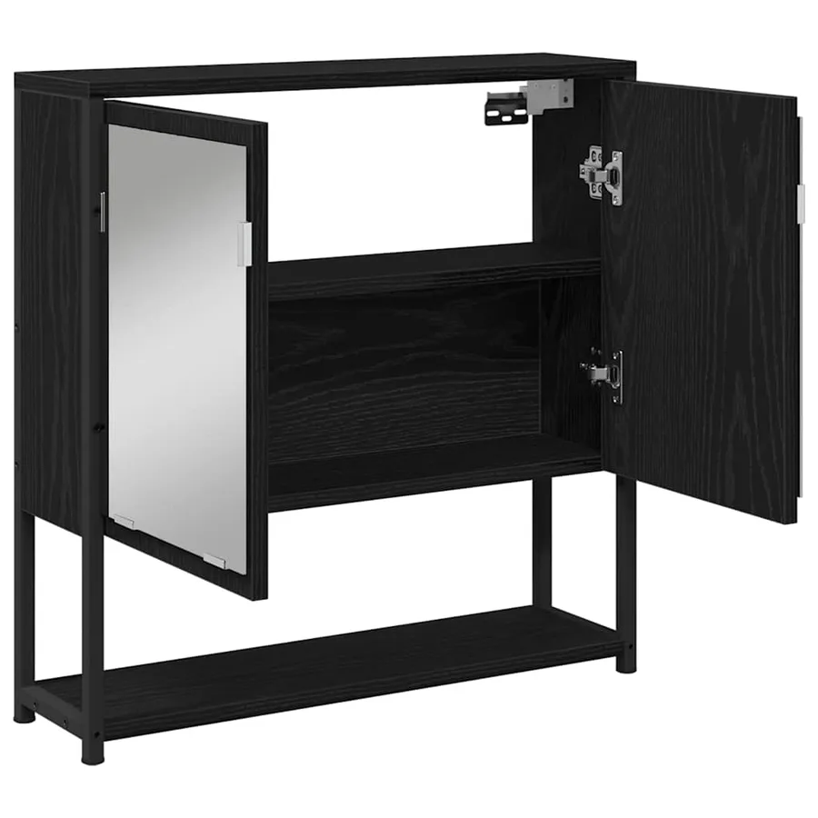 Armoire Miroir Chêne noir 60 x 16 x 60 cm Bois d'ingénierie - 5