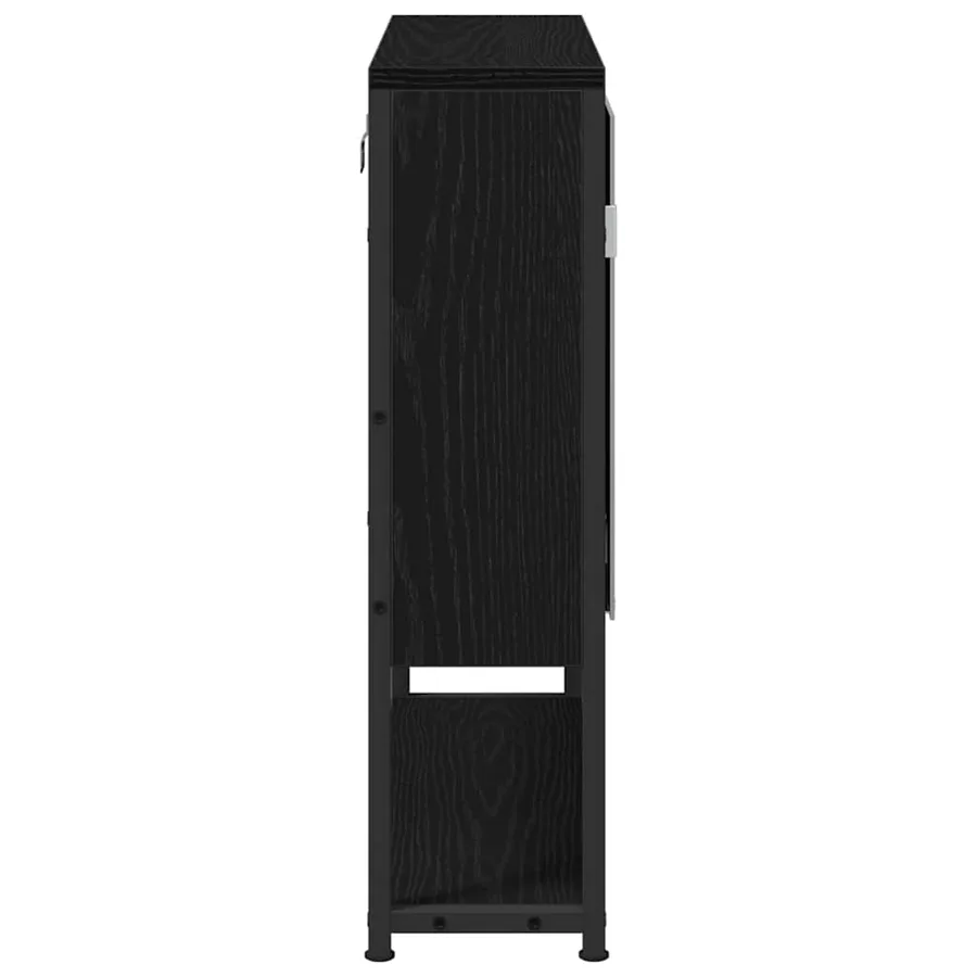 Armoire Miroir Chêne noir 60 x 16 x 60 cm Bois d'ingénierie - 7