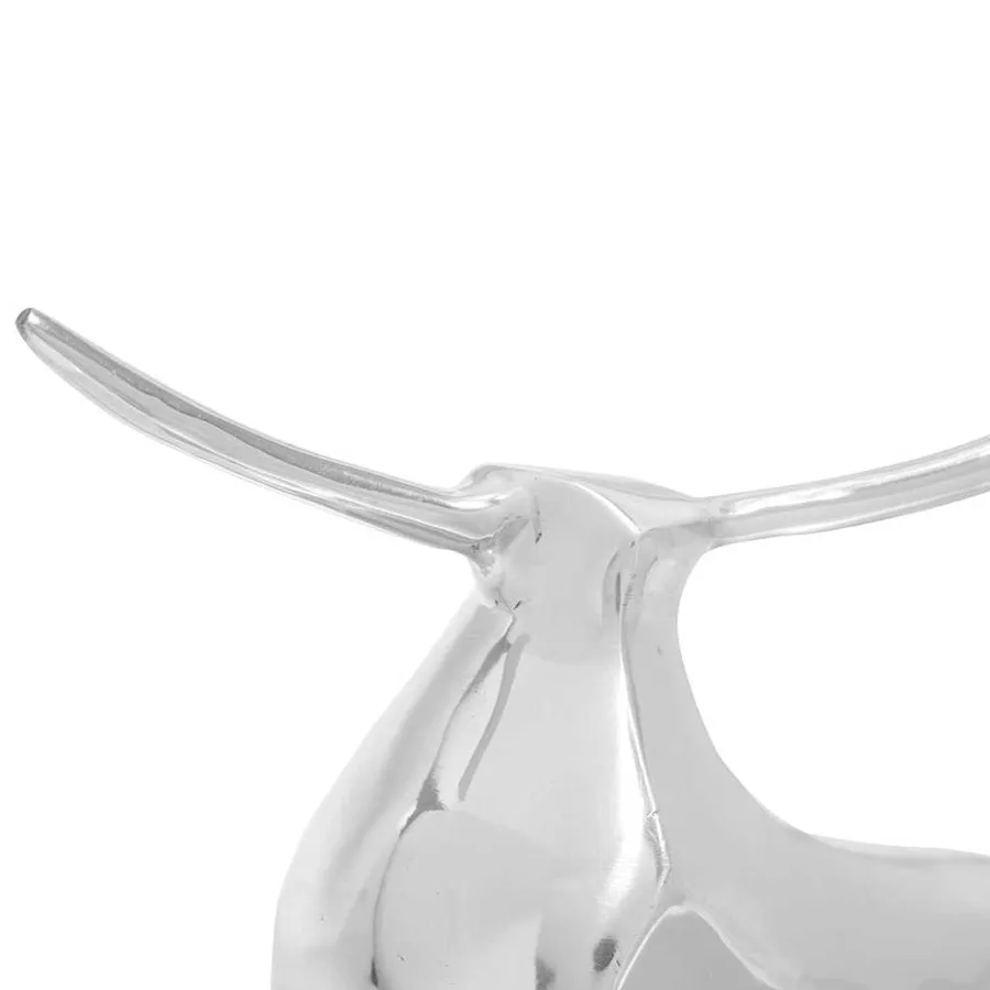 Sculpture de taureau Argenté 37 x 44 x 17 cm Aluminium - 4