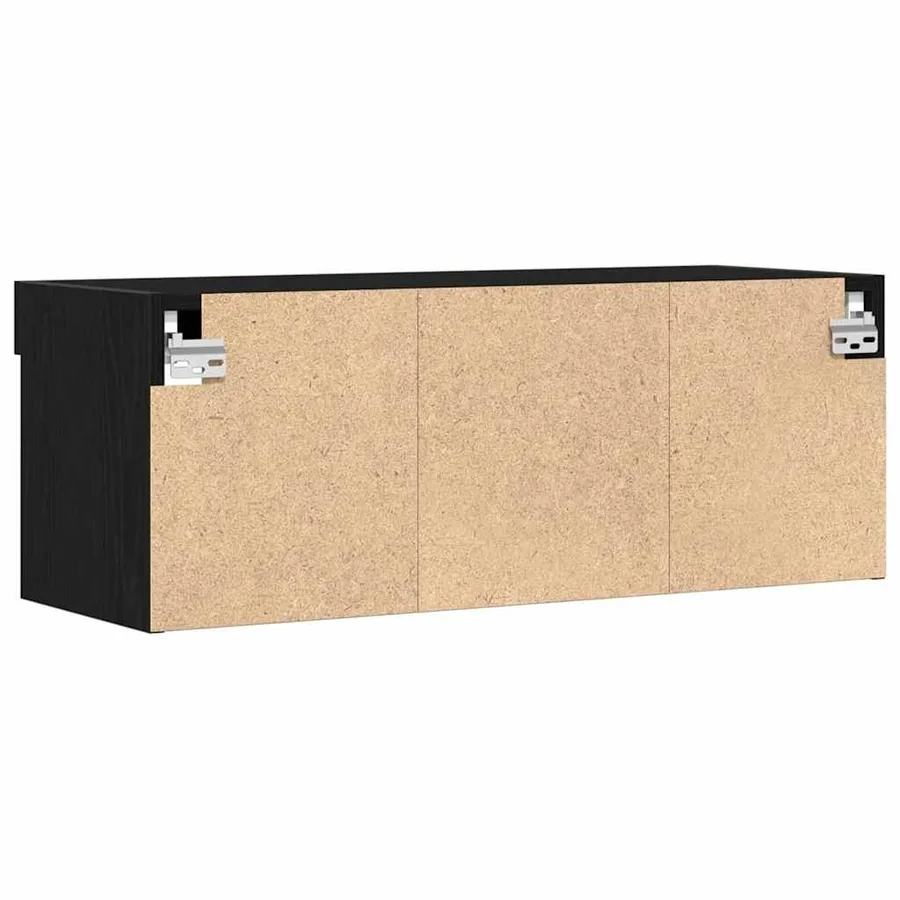 Ensemble meuble TV Chêne noir 80 x 30 x 30 cm Bois d'ingénierie - 11