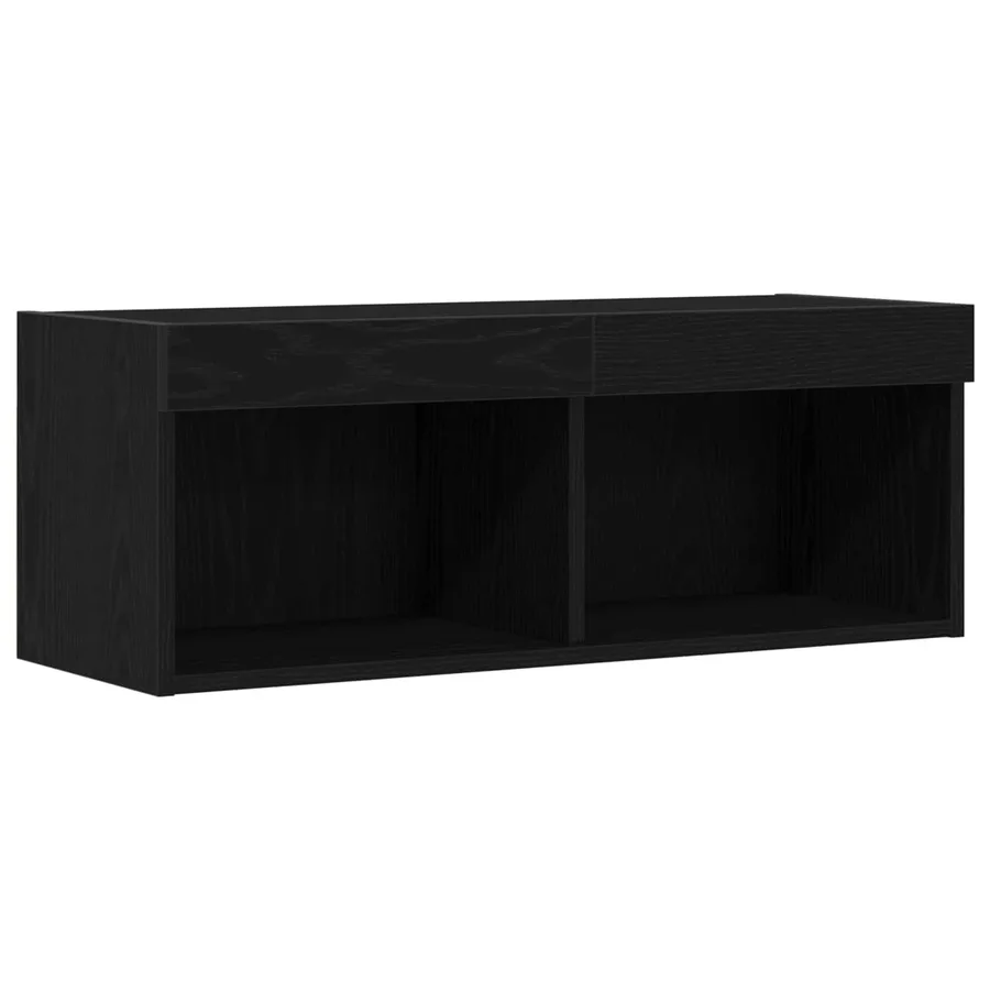 Ensemble meuble TV Chêne noir 80 x 30 x 30 cm Bois d'ingénierie - 7