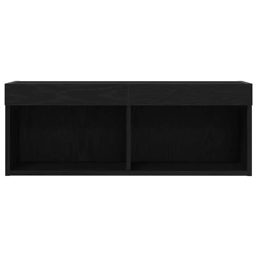 Ensemble meuble TV Chêne noir 80 x 30 x 30 cm Bois d'ingénierie - 9