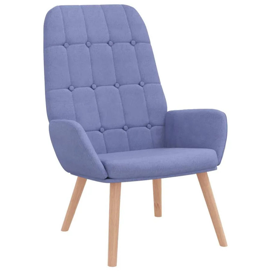 Fauteuil relaxant en jean bleu tissu - 2