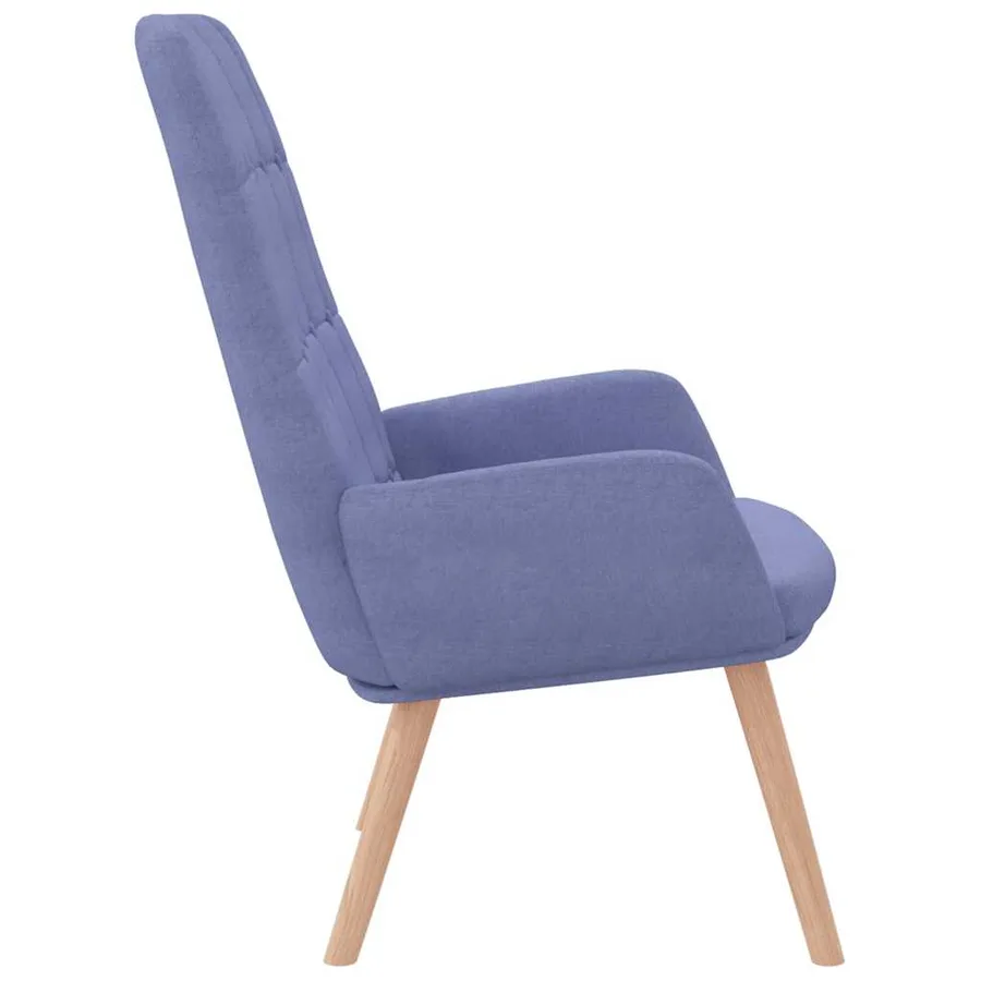 Fauteuil relaxant en jean bleu tissu - 4
