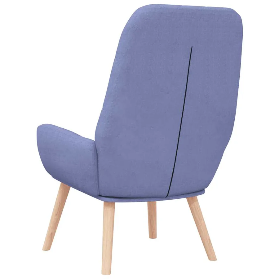 Fauteuil relaxant en jean bleu tissu - 5