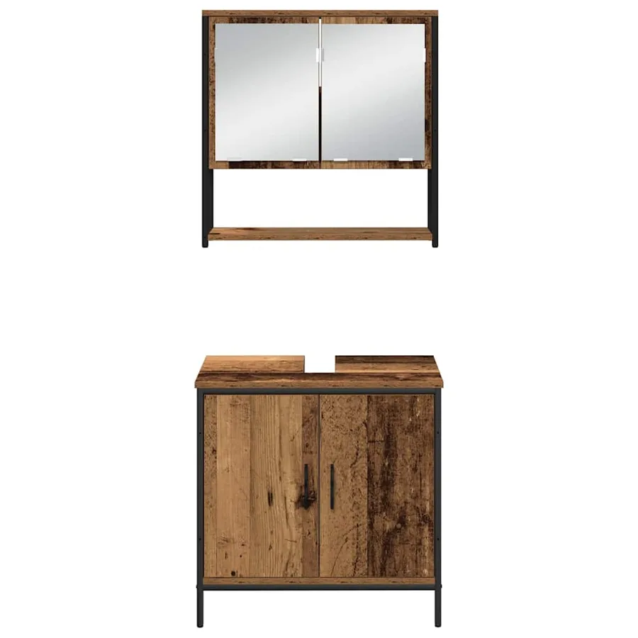 Ensemble de mobilier de salle de bain avec étagère 4 pcs Marron - 10