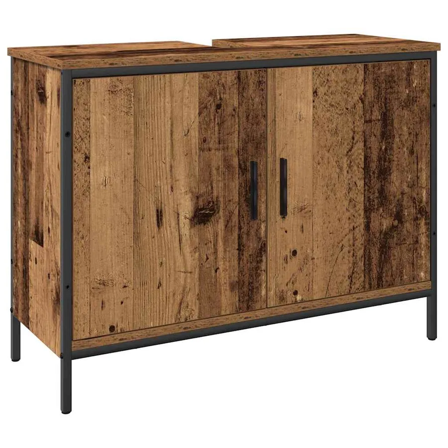 Ensemble de mobilier de salle de bain avec étagère 4 pcs Marron - 5