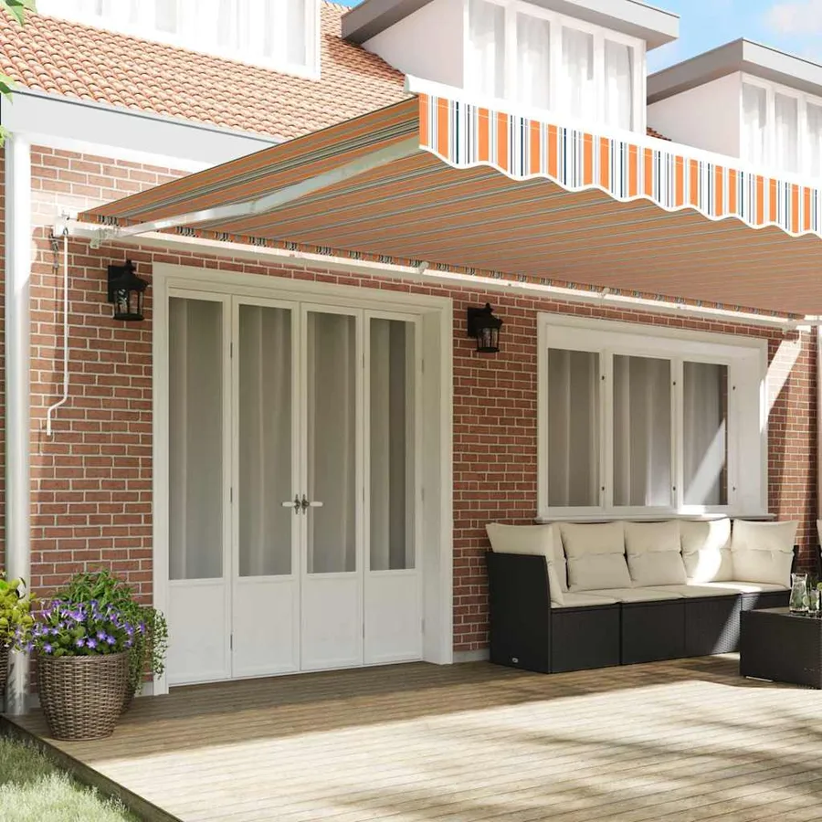 Auvent rétractable Multicolore 600 × 350 cm Tissu et Aluminium - 3