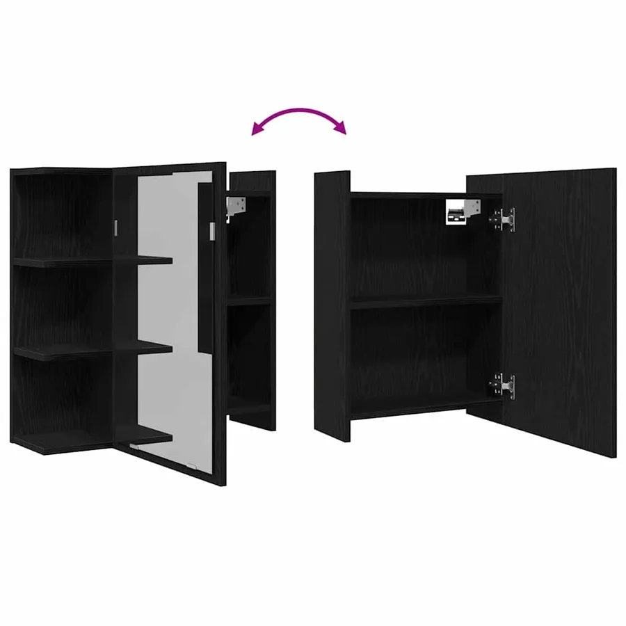 Armoire Miroir de Salle de Bain Chêne noir 62,5 x 20,5 x 64 cm - 11