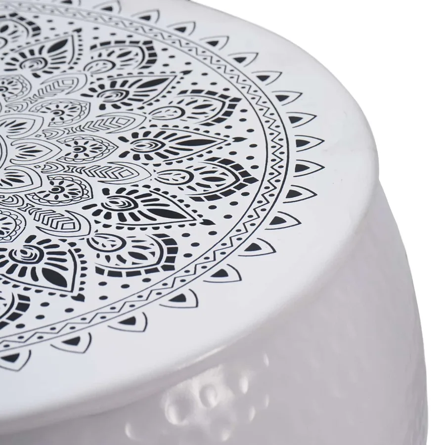 Table basse ronde martelée Blanc Ø 55 x 55 cm Aluminium - 6