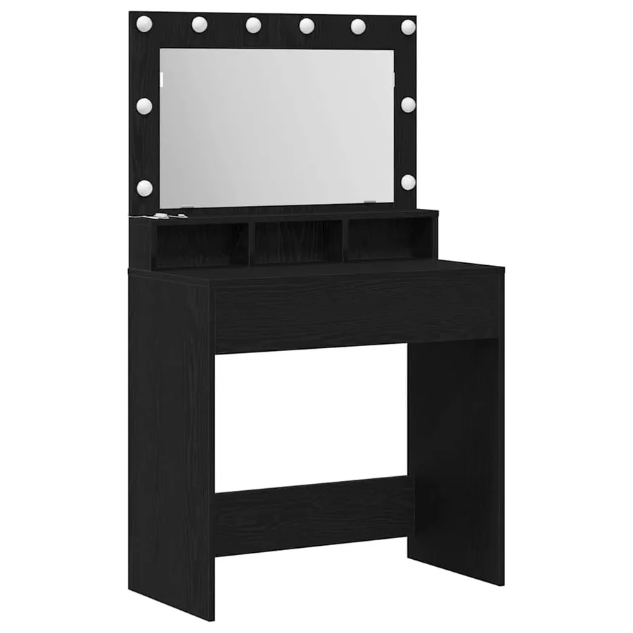 Table de Toilette avec étagère Chêne noir 75,5 x 41 x 135 cm - 2