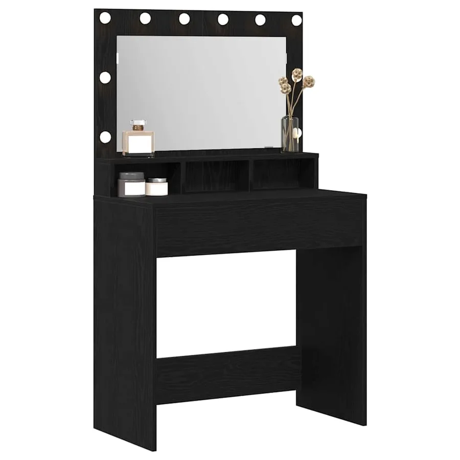 Table de Toilette avec étagère Chêne noir 75,5 x 41 x 135 cm - 3